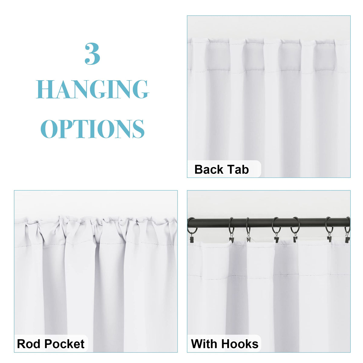 Blackout Curtains 72 inches Long for Bedroom (2 Count)