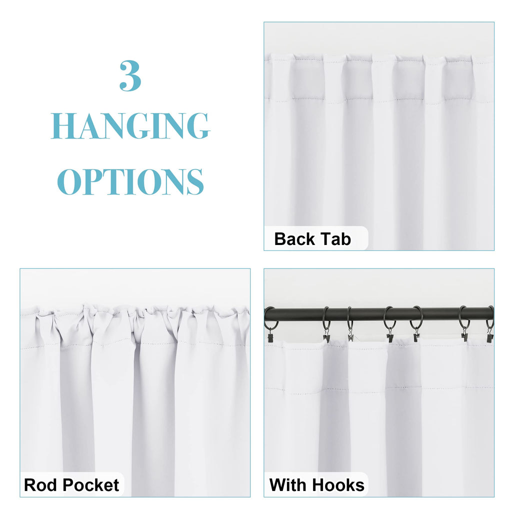 Blackout Curtains 63 inches Long for Bedroom (2 Count)