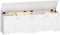 Hzuaneri 59" Storage Chest, Large Storage Trunk with 2 Hinges, Farmhouse Wooden Box Bench, Lift-Top Organizer Chest, Entryway Trunk for Bedroom, Living Room, White SB15003X
