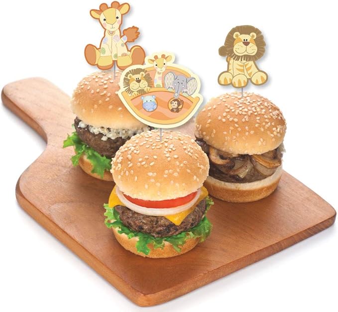 Big Dot of Happiness Noah's Ark - Dessert Cupcake Toppers - Baby Shower Clear Treat Picks - Set of 24