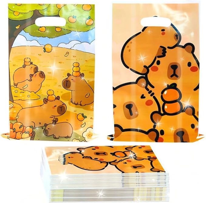 BACH AND BOOZY 50 Pcs Capy Party Favor Bags Capy Goodie Gift Treat Bags Capy Birthday Capy Boxes for Birthday Party Supplies