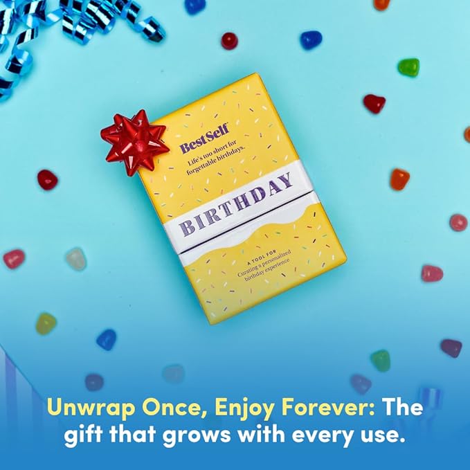 BestSelf Birthday Deck – 75 Conversation Cards & Activities for Unforgettable Birthday Celebrations | Fun, Meaningful, and Engaging Party Card Games | Gifts for Family, Couples, Friends