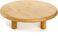 Cididu 12 Inch Bamboo Cake Stand, 3.3''H Round Pedestal Tray, Decorative Display Risers with Legs, Dessert Plate Holder Tray for Birthday Wedding Baby Shower Tea Party Table Display Countertop