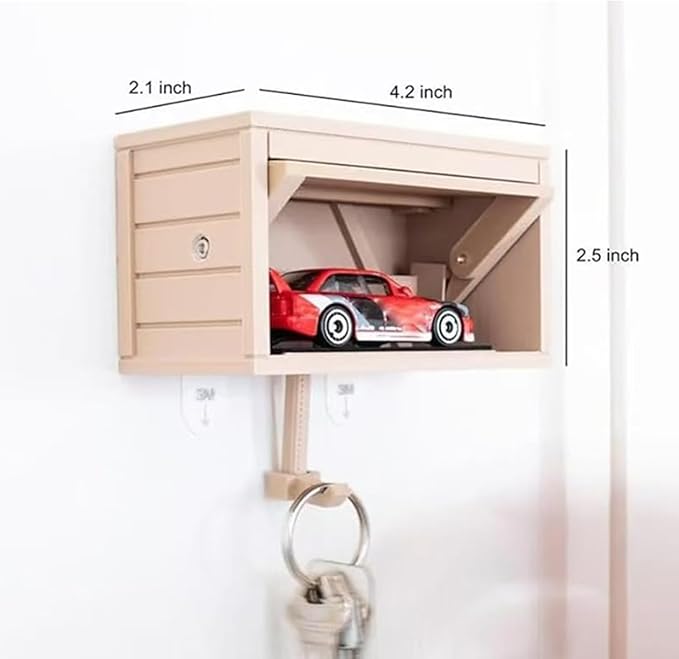 Decorative Car Key Holders - Wall Mounted Garage Key Holders - Wall Mounted Key Storage Boxes - for Entrances, Front Doors, Hallways, Offices (Black)