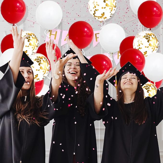 Red and White Balloon Arch Garland Kit - Red White Balloon Arch Red White Party Valentines Balloon Garland for Birthday Wedding Anniversary Graduation Bachelorette Party Decorations