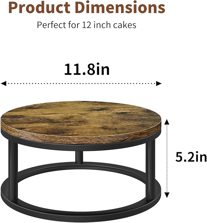 Cake Stand, 1 Pack Round Cupcake Stand Wood Grain Finish Serving Tray Cake Stands for Party Wedding Birthday