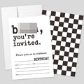 20 Sets Bro You're Invited Boys Birthday Party Invitations With Envelopes,Black and White Double-sided Printed Birthday Party Invitation Invite Cards for Teen Tween Boy,Boys Birthday Party Invites