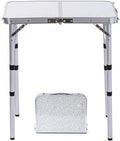 YUFIFAIRY Small Folding Table Portable, 24''L x16''W Foldable Camp Table with 3 Adjustable Height, Indoor Outdoor Lightweight Aluminum for Outdoor Cooking Picnic(10"/19"/27.5"