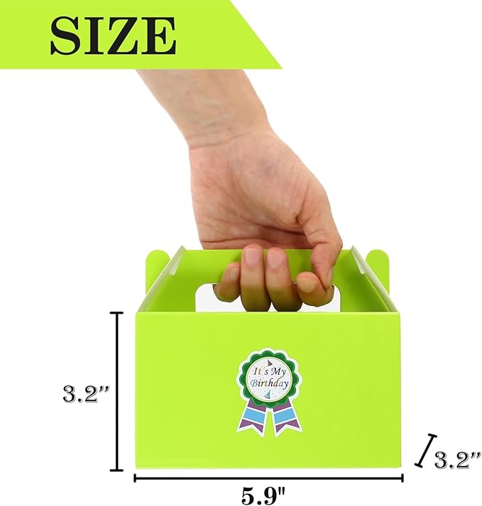 Oletx 12Pcs Dark Green Gable Gift Boxes, 5.9'' Small Party Favor Treat Box, Goodie Box, Cookie Candy Box for St Patricks Day Birthday, Classroom Activity and Any Fun Occasion Decoration Supplies.