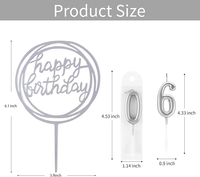 10-Piece Number Birthday Candles - Glitter Cake Topper Decoration for Birthday and Wedding Parties