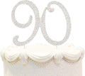 Bling Crystal Rhinestone 90 Birthday Cake Topper - Best Keepsake | 90th Party Decorations Silver