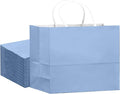 qiqee 24PCS Large Gift Bag with Handles Bulk 13"x4.5"x10" Gift Bags Light Blue Bags Multiple Uses (32x11x25cm,Wide Large)