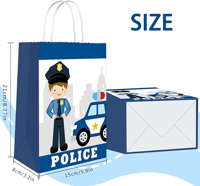 16pcs Police Decorations - Police Gift Bags & Favors for Kids' Policeman Party Supplies