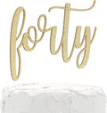40th Birthday Cake Topper - forty - Double Sided Gold glitter - Premium quality Made in USA