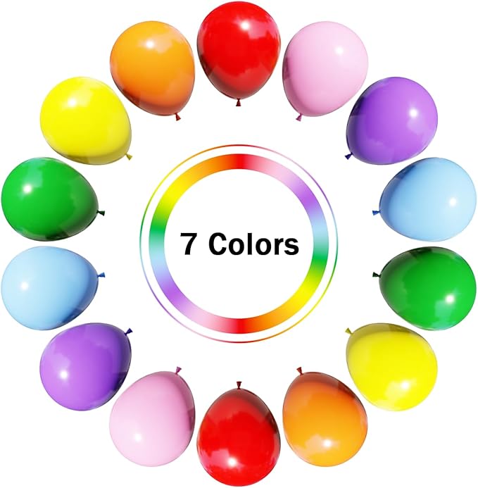 Rainbow Colorful Balloons Arch Kit, 131pcs Red Blue Green Yellow Party Balloons Garland with Different Size for Birthday, Baby Shower, Anniversary Party Decorations