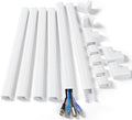 ZhiYo Wall Cable Hider, Cord Hider to Hide 3-4 Cords, Self-Adhesive TV Wire Hider for Wall, Cable Management Kit, Wire Raceway White, 102in 6 x L17in, Paintable Cord Concealer, W1.2in x H0.6in