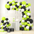 Lime Green Black Balloon Garland Arch Kit - Lime Green Black Balloons White Balloons Video Game Party for Soccer Gamer Birthday Baby Shower Graduation Wedding Party Decorations