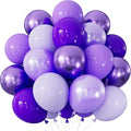 Purple Balloons - 12 Inch Dark Metallic Purple Balloons Macaron Lavender Pearl Lilac Balloon Different Shades Latex Balloon for Mothers Day Birthday Wedding Bridal Showers Party Decorations