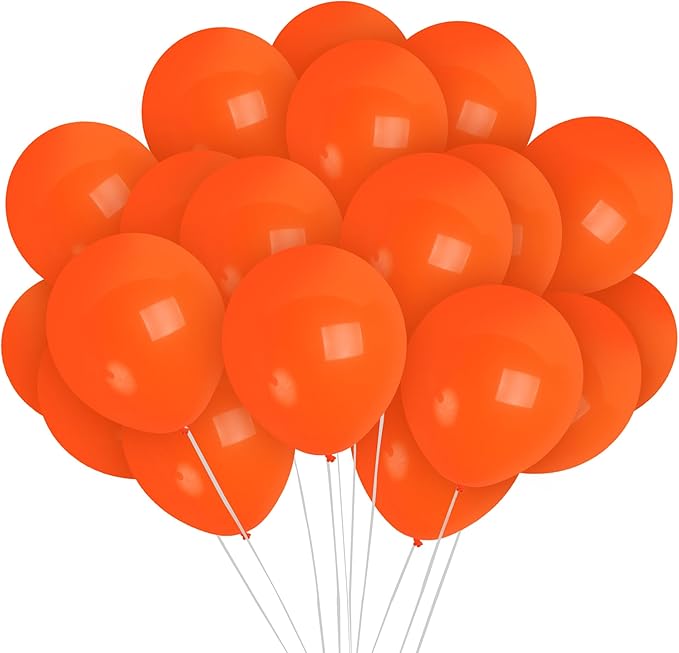 Treasures Gifted Burnt Orange Balloons - 72 Pack Orange Latex Matte 12 Inch Balloons - Party Supplies - Globos Naranjas