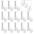 Easytle 200 Pcs 8mm Cable Clips Nail in Flat Ethernet Cable Wall Clips for Cords Cat5/Cat5e/Cat6/Cat7 RJ45 Coax Speaker Wire