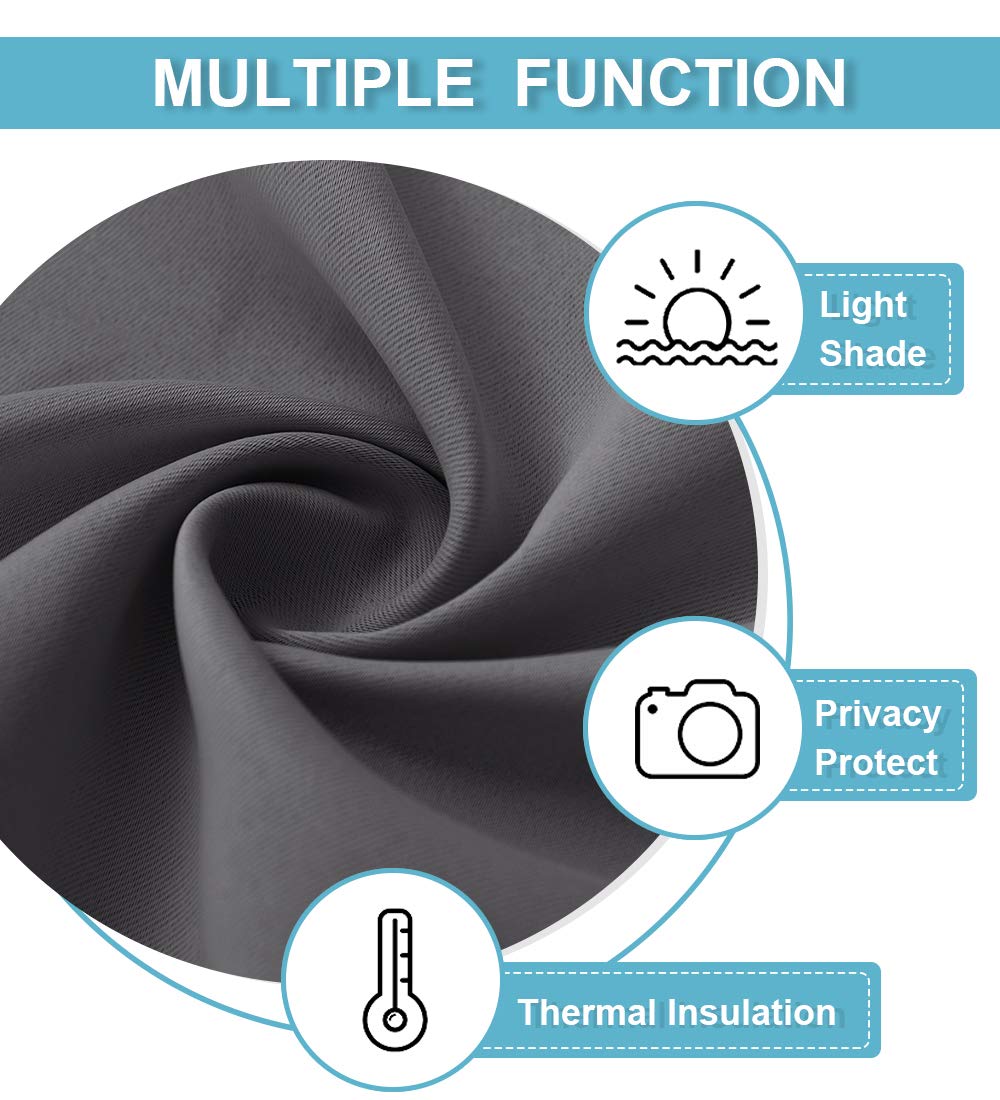 Blackout Curtains 80 inches Long for Bedroom Living Dining Room (2 Count)