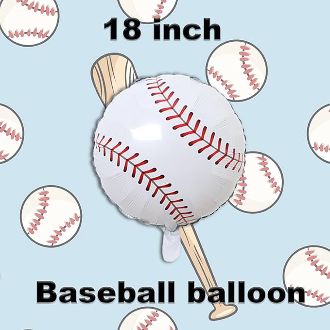 8PCS Helium Foil Baseball Gender Reveal Balloon for Gender Reveal Decorations, Baby Shower Baseball Birthday Decorations