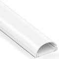 D Cord Hider for Wall Mount TV, 56.8in(4 x L14.2in) Self-Adhesive Cable Hider Kit, PVC Cord Covers for Wires on Wall, White Cable Raceway, Paintable Wire Hiders, 1.2" W x 0.55" H