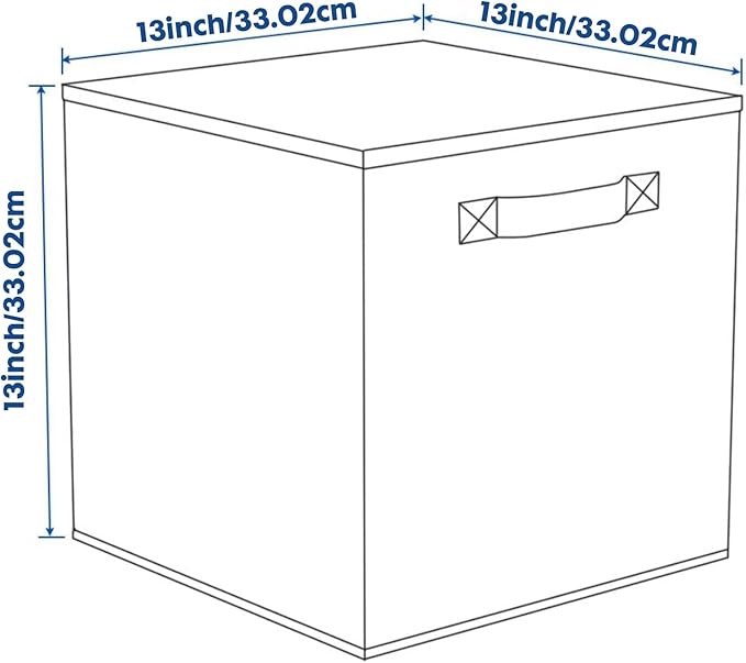 ShellKingdom Storage Bins, Foldable Fabric Storage Cubes And Cloth Organizer Drawer For Closet And Toys, 13 X 13 X 13 INCH, 6 Pack (Dark Blue)