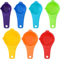 Plastic Measuring Cups Set, 7 Pcs Rainbow Color Dry Measuring Cups Portable Food Measuring Cups Portion Control Nesting Measuring Cups for Baking and Kitchen