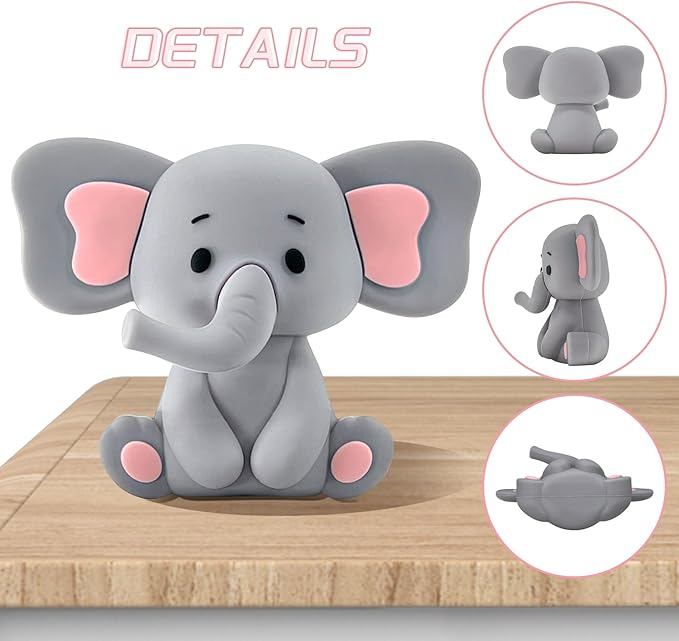28pcs Elephant Cake Topper Balls Cake Decorations DIY Cake Topper for Boy Girl Birthday Party Decorations (Pink)