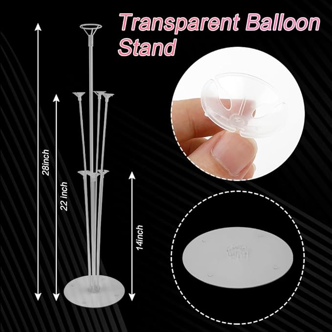 Balloon Stand kit 8 Sets 22 Pcs Balloon Stands for Table Decorations for Party Balloon Centerpieces for Tables Happy Birthday Table Decorations Balloon Holders for Table Tape Strip Glue Point Clips