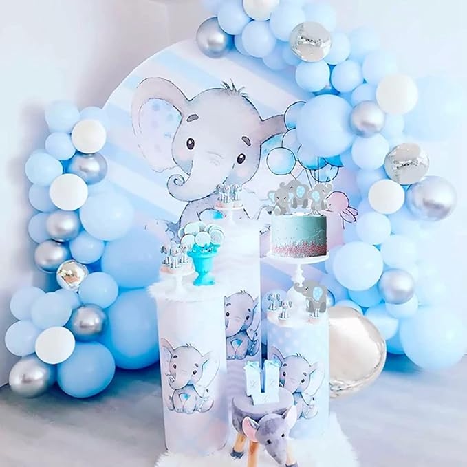 48pcs Blue Elephant Cupcake Toppers, Double Sided It is A Boy Elephant Cupcake Picks, Elephants Cake Cupcake Decorations for Elephants Theme Birthday Baby Shower Little Peanut Party Supplies