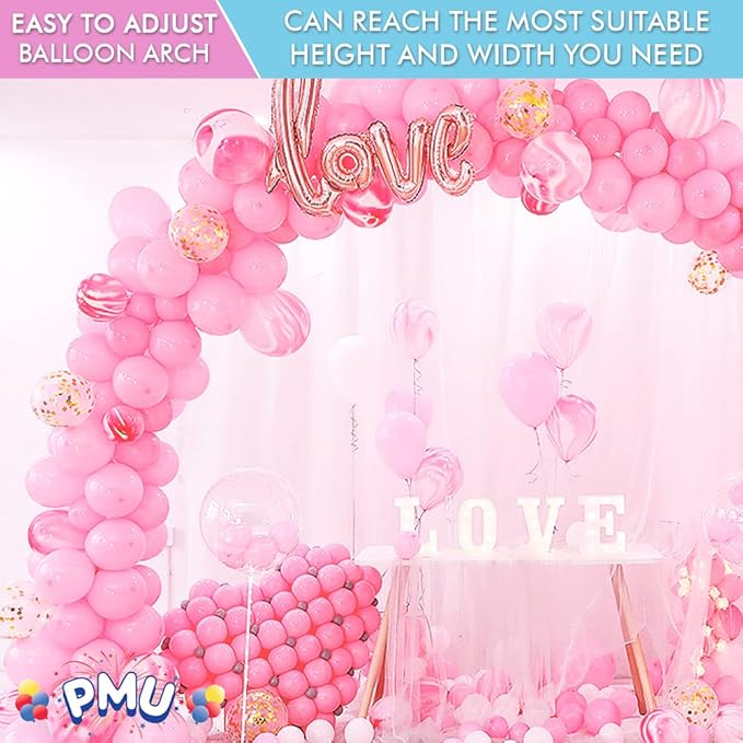 Balloon Arch - Frame for Graduations, Weddings, Anniversaries, and Birthday Party Decorations - Perfect for Kids’ Schools and Colleges- White Pkg/6