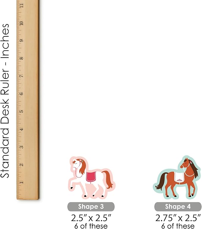 Big Dot of Happiness Run Wild Horses - Dessert Cupcake Toppers - Pony Birthday Party Clear Treat Picks - Set of 24