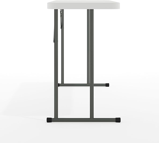 Flash Furniture Kathryn 5' Rectangular Plastic Folding Table, Long Plastic Foldable Table for Indoor/Outdoor Events, White