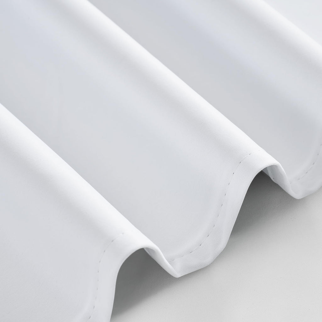 White 100% Blackout Short Curtains for Kitchen Over Sink (2 Count)