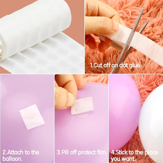 Balloon Arch Kit With Strip, 200 Glue Dots, 32.8Ft Tape for Birthday, Graduation, Wedding, Baby Shower Wall Decorations
