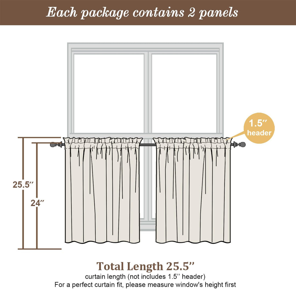 Sheer Tier Curtains 24 Inch Length