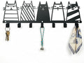 Metal Key Holder Wall Mount, Cute Cat Key Rack Hooks, Whimsical Animal Wall Art Organizer for Entryway, Kitchen, Hallway, Garage, Farmhouse Home Decor & Housewarming Gift (Cat Family)