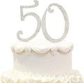 Bling Crystal Rhinestone 50 Birthday Cake Topper - Best Keepsake | 50th Party Decorations Silver