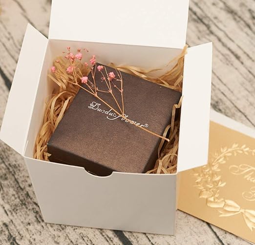 MESHA Small White Gift Boxes 4x4x4'' 10 Pack, Gift Boxes with Lids for Bridesmaid Gifts, Groomsmen, Godmother, Wedding & Party Favor, Bridal Shower, Cupcake Boxes