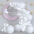 White Balloons, 140pcs 18 12 10 5 Inch Different Sizes Pack Party Latex Balloons for Birthday Halloween Holiday Balloon Garland as Party Decorations