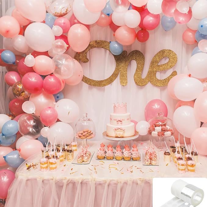 Balloon Arch Kit With Strip, 200 Glue Dots, 32.8Ft Tape for Birthday, Graduation, Wedding, Baby Shower Wall Decorations