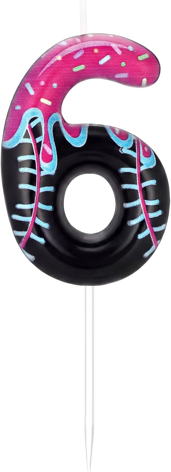 Conelist Ice Cream Drip Baseball Birthday Candle Number 6, Baseball Ice Cream Drip Birthday Cake Topper Pink Candle 6 for Cake Sport Team Theme Anniversary Celebration Party Decoration Favor Supply