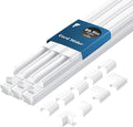 shinfly 86.9in Cord Hider Kit, Paintable Cable Raceway for Wall Mounted TV, Cord Covers for Wires on Wall, Wire Hider for TV Cables, White, 0.59” W x 0.35” H (14.5in x 6-Pack)
