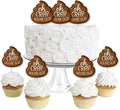 Big Dot of Happiness Oh Crap, You're Old - Dessert Cupcake Toppers - Poop Birthday Party Clear Treat Picks - Set of 24