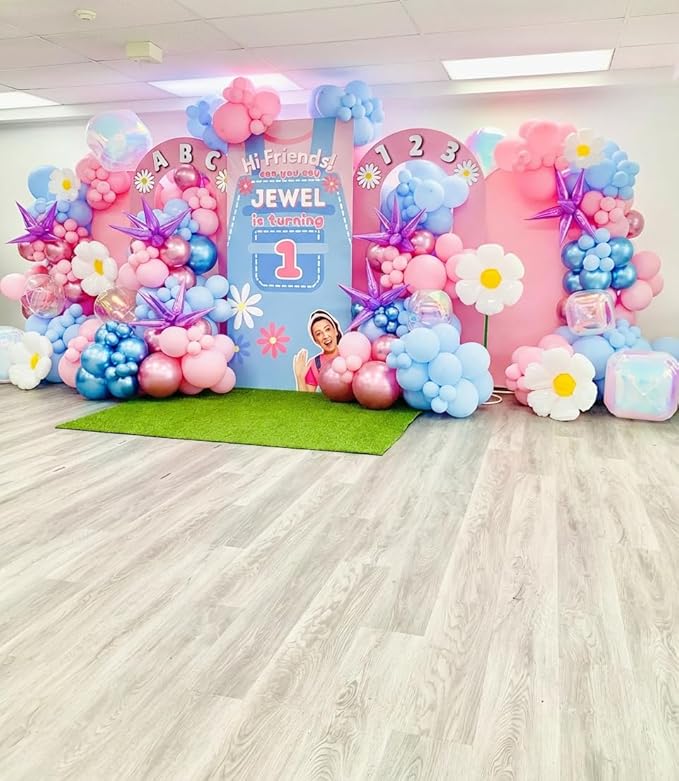 Pink and Blue Balloons, 50pcs 12 inch Metallic Blue Pink Confetti Balloons for Baby Shower Theme Party Supplies Gender Reveal Birthday Party Decorations
