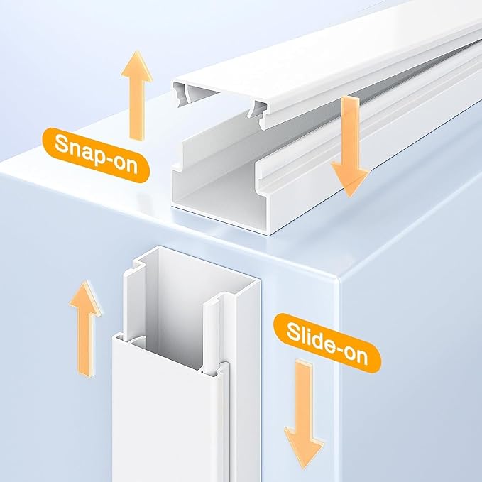 Cable Management ，315in PVC Cord Hider TV Cable Hider Wall，Paintable Cord Concealer for Hide Cords Wall Mounted，Wire Covers for Cords on Wall， L15.75*W0.95* H0.55in,White