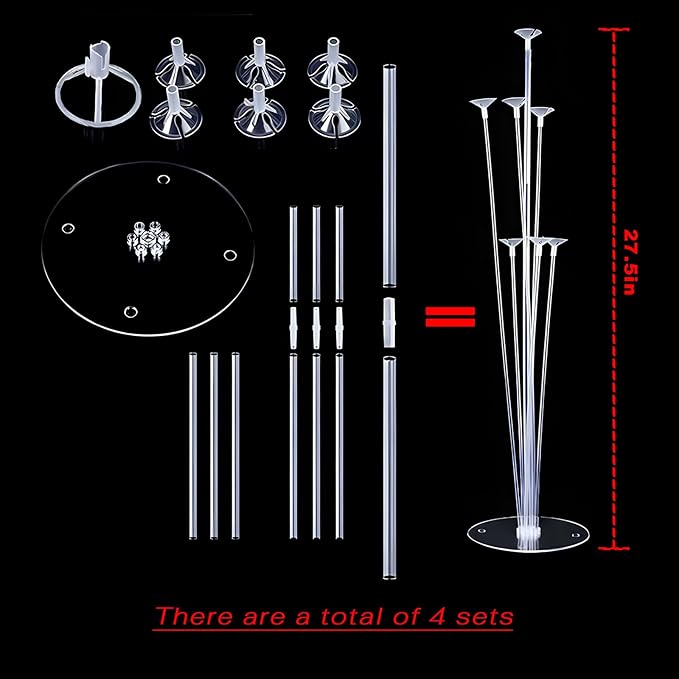 6pcs Balloon Stands Kit Table Centerpiece Table Decorations for Anniversary Birthday Wedding Graduation Retirement Party Decorations (Purple)