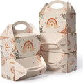 Shallive 25 Pcs Small Party Treat Boxes, 6 Inch Candy Cookie Goodie Gift Bags Gable Box for Kids Birthday Party, Boho Rainbow